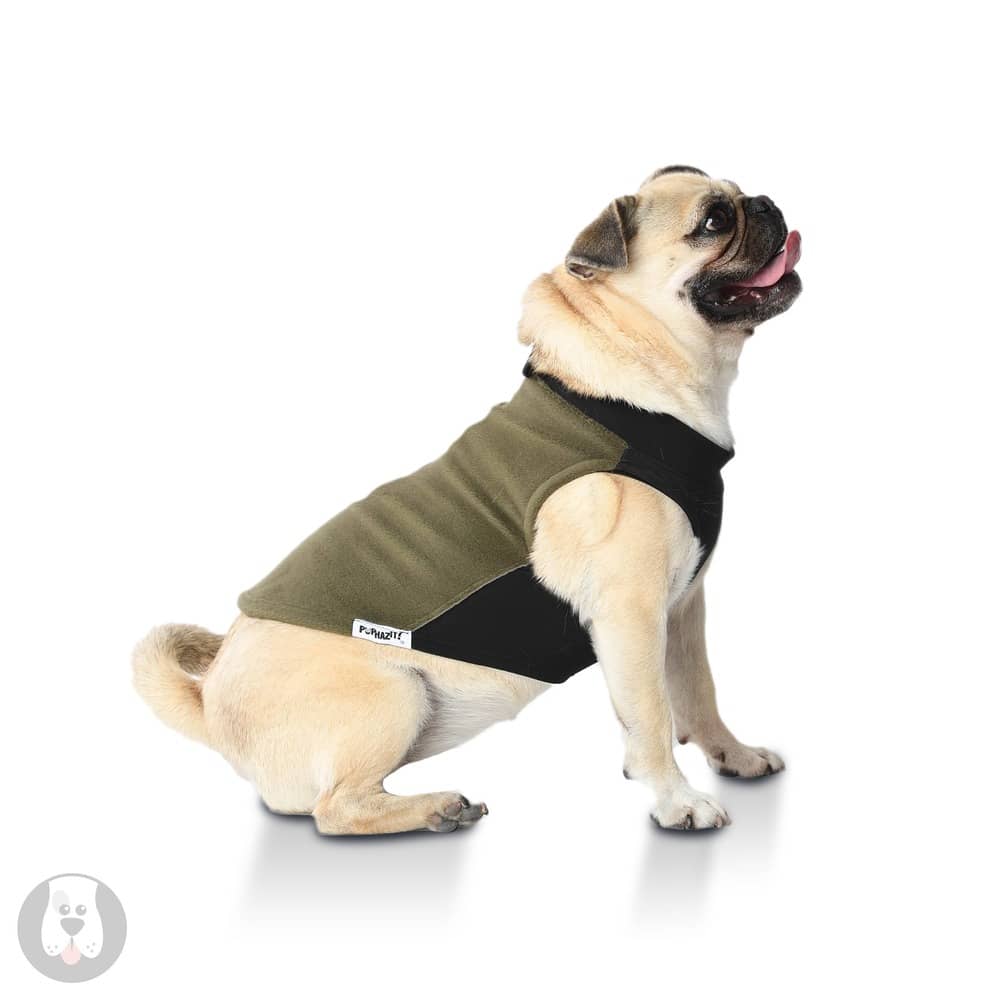 Olive Green Dog Jacket | Fleece Dog Jacket | Puphazit